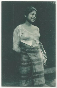 1910 hübsche Ceylon Frau in ethnischer Tracht - Vintage Asien Postkarte - Bild 1 von 2