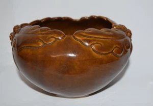 Vintage Van Briggle "Acorn" Schale braun glänzend 1984 Colorado EG - Bild 1 von 7