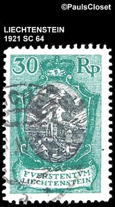 LIE 1921 SC 64 CAPILLA DE SAN MAMERTO 30 rp VERDE PROFUNDO Y NEGRO UNG F/VF - Imagen 1 de 2