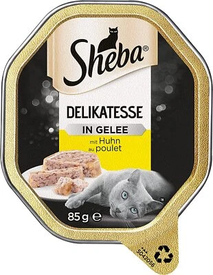 Sheba Delikatesse Huhn in Gelee Katzenfutter Nassfutter Schälchen 22 x 85 g - Bild 1 von 4