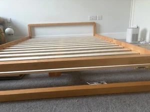 double bed frame from futon company - BD4 Loop beige excellent condition - Picture 1 of 4