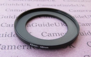 42mm to 58mm Male-Female Stepping Step Up Filter Ring Adapter 42mm-58mm - Picture 1 of 2