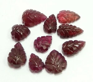 18.39Ct Natural Leaf Pink Tourmaline Carving Excellent Lot Mozambique 10 Pcs Gem - Picture 1 of 11