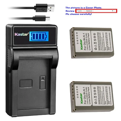 Cargador de batería LCD Kastar para Olympus BLN-1 BLN1 y Olympus OM-D E-M5 Mark II Foto 1 de 4