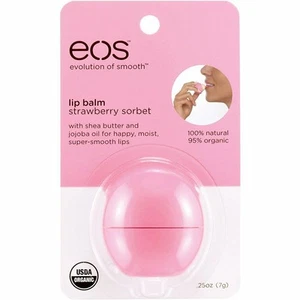 EOS Smooth Sphere Strawberry Sorbet Lip Balm with 100% Natural Shea 0.25 Ounce - Picture 1 of 1