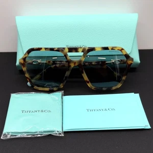 Tiffany TF4198 Yellow Havana Light Blue Lens Women's Sunglasses Tortoise - Picture 1 of 11