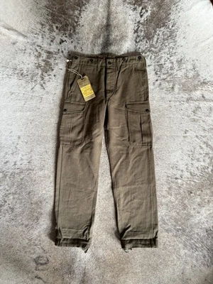 Calça cargo RRL Ralph Lauren regimento militar ajuste lã verde oliva 30x32 - Imagem 1 de 4