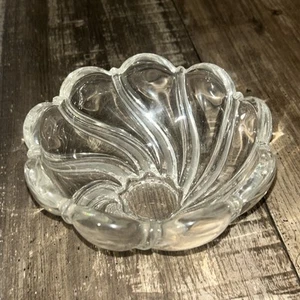 VINTAGE MIKASA CRYSTAL PEPPERMINT SWIRL CLEAR BOWL 972/726 W/ BOX ORIG 10.25" - Picture 1 of 5