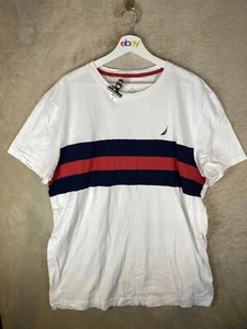 Nautica Casual T-Shirts Top Size XL Mens White Logo Short Sleeve - Picture 1 of 12