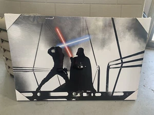 Star Wars Luke Skywalker Darth Vader Fight Wrapped Canvas Print (Ready to Hang) - Picture 1 of 2
