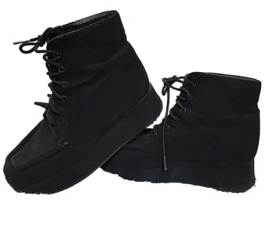 Stephane Kelian Made In France Black Suede Platform Booties Women's Size US 6  - Image 1 of 4