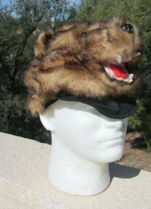 Sombrero de oso marrón felpa DÍA DE JUEGO talla única se adapta a ENVÍO RÁPIDO máscara facial grizzly en gorra - Imagen 1 de 5