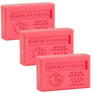 3 x 125g Passion Fruit French Soaps - with Shea Butter - Savon de Marseille - Picture 1 of 3