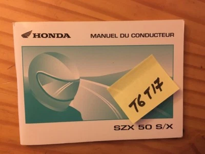 Honda Szx 50 S/X XR8RS XR8RX Scooter Manual Mantenimiento Propietario Conductor - Imagen 1 de 4