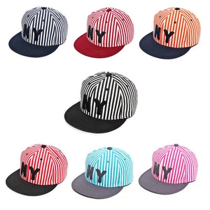 Gorra de béisbol unisex para hombre mujer a rayas Nueva York NY Nueva York informal hip-hop sombreros a presión - Imagen 1 de 11