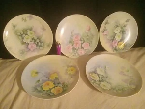 5 Haviland Limoges France Hand Painted BOLD Roses Plate 8.5" Witmer Signed - Picture 1 of 12