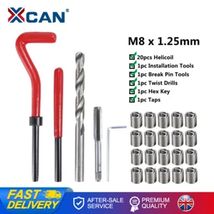 25pcs M8 x 1.25 HSS Thread Repair Tool Kit Insert Wire Inserts Metric - Picture 1 of 8
