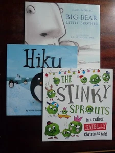 Hiku, Big Bear Little Brother and Stinky Sprouts by Carl Norac (3 Book Bundle) - Picture 1 of 2
