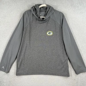 Green Bay Packers Hoodie MENS Large Antigua Gray Polyester Hooded Lightweight - Picture 1 of 9