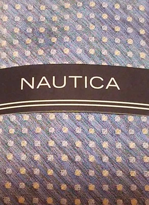Corbata para hombre NAUTICA mezcla de seda azul claro patrón de lunares ancho clásico Foto 1 de 4