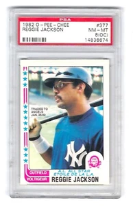 1982 O-PEE-CHEE #337 Reggie Jackson PSA 8 (OC) New York Yankees - Picture 1 of 4