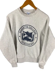Vintage Champion Reverse Weave Marietta College grau Rundhalsausschnitt Sweatshirt Herren klein - Bild 1 von 8