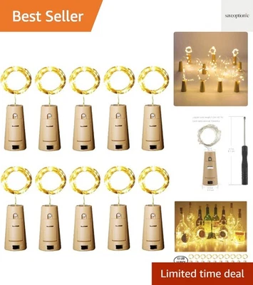 Luces para Botella de Vino con Corcho, 12 LED 10 Luces para Hadas/Cadena Impermeables... Foto 1 de 4