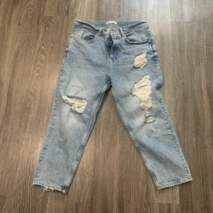 Zara Herren Jeans 32 Blau Distressed Denim High Rise Knöchellang All Cotton - Bild 1 von 7