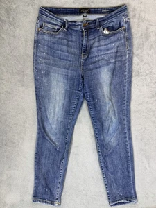 Judy Blue Jeans Damen 13/31 Blau Medium Wash High Rise Boyfriend Farbspritzer - Bild 1 von 10