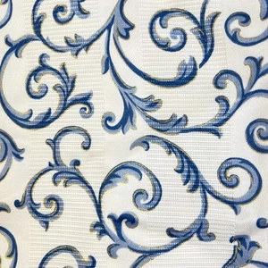 Homee Decor Fabric 1.5 Yd 55" W Blue White Swirls Interior Design Medium Weight - Picture 1 of 9