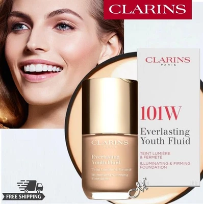 Base fluida CLARINS Everlasting Youth*~101W (beige claro cálido) 30 ml nueva en caja $58 Foto 1 de 4