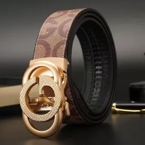 2025 Luxury Designer Genuine Leather Belt Automatic Buckle Waist Strap for Jeans - Picture 1 of 4