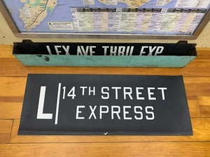NYC SUBWAY ROLL SIGN L TRAIN 14TH STREET EXPRESS FLATIRON UNION SQUARE VILLAGE - Picture 1 of 6