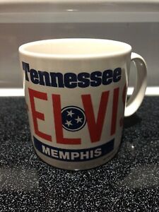 Vintage 1-Elvis Presley Mug Cup License Plate Memphis Tennessee New 1987