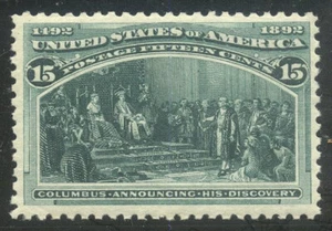 U.S. #238 Mint VF NH BEAUTY w/ Cert - 1893 15c Columbian - Picture 1 of 2