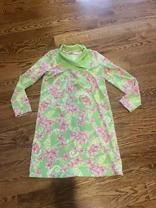 Lilly Pulitzer Girl's Seahorse Long Sleeve Stretch Lightweight Dress XL 12-14 - Picture 1 of 5