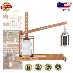 Moisture-Resistant Wooden Cheese Press with Molds - 200 lbs Pressure Capacity - Picture 1 of 8