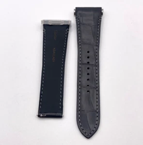 Cartier Santos cinturino orologio strap pelle alligatore grigio KDAVLABY 23/18mm - Picture 1 of 11