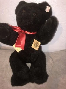 Vintage Black Bear Plush Stuffed Animal - Picture 1 of 8