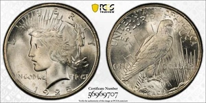 1925 PCGS Silver Peace Dollar MS65 MS-65 - Picture 1 of 3