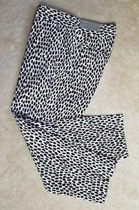 NWT Talbots Slim Crop Pants Size 8 White Black Teardrop Cotton Stretch MINT - Picture 1 of 12