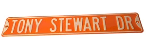 TONY STEWART DR - Heavy Embossed Metal Sign Enameled - Rare Vintage Collectible - Picture 1 of 9