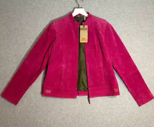 Ruff Hewn Jacket Women's Medium Pink Suede Leather Moto Biker Grunge Y2K NWT - Picture 1 of 13