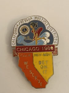 Lions Club Chicago 1980 California Nevada Lapel Pin P60 - Picture 1 of 3