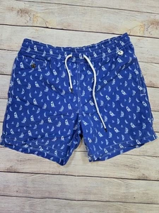 Ralph Lauren Badehose blau Allover Segelboot Print Gr. S siehe Beschreibung - Bild 1 von 8