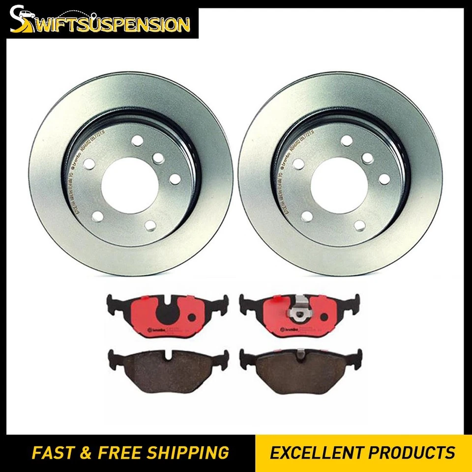 Juego de pastillas de freno de disco trasero Brembo rotor de freno de disco 3 piezas para BMW 323Ci 2000-2000 Foto 1 de 4