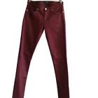 Juicy Couture Dark Crimson Pigment Coated Skinny Jeans size 25 NEW