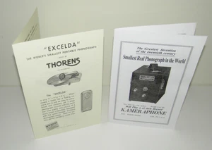 Thorens Excelda Camera Phonograph Instructions Reproduction - Picture 1 of 3