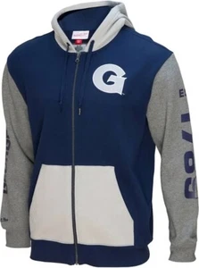Georgetown Hoyas HOODY SWEATSHIRT ZIP UP MENS MITCHEL & NESS BRAND NAVY-2XL - Picture 1 of 4