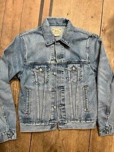 Chaqueta de Camionero Polo Ralph Lauren Para Mujer Desgastada Desteñida Denim Pequeña $198 Nueva con Etiquetas - Imagen 1 de 12
